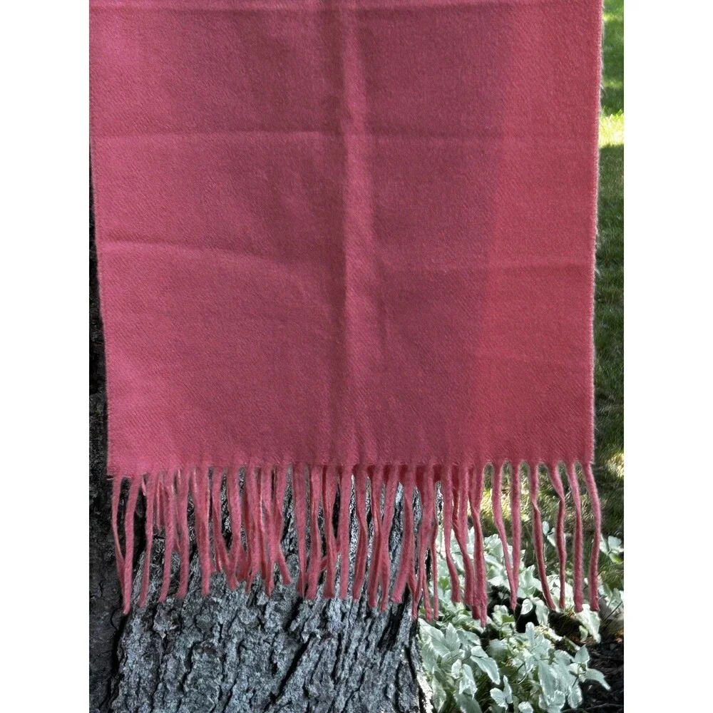 Christian Dior Monsieur Scarf Cashmaire Acrylic Fringe SOFT Salmon Preppy Classy